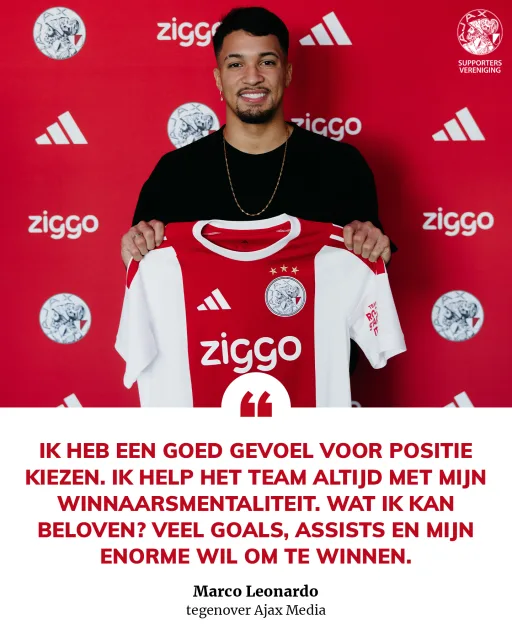 Leonardo (23) mag zichzelf Ajacied noemen. Daar is de Braziliaan hartstikke blij mee. De jonge doelpuntenmaker stelt zich voor als een echte afmaker die supporters graag plezier brengt. 🇧🇷 #ajax