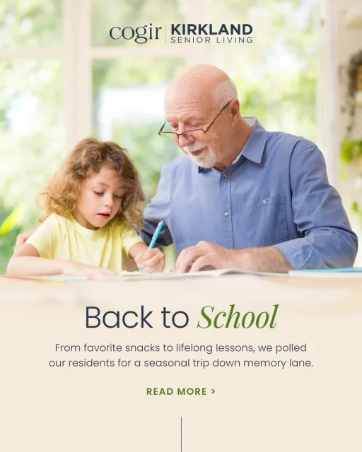 Back-to-school season has us feeling nostalgic! 🎒 We asked Cogir residents to look back on their school days and share some of the memories, moments, and lessons that have stayed with them over the years. Swipe through to hear what they had to say!